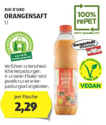 Hofer ORANGENSAFT Angebot