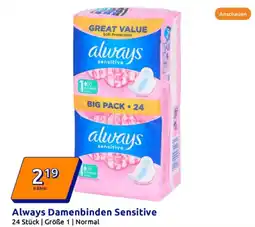 Action Always Damenbinden Sensitive Angebot