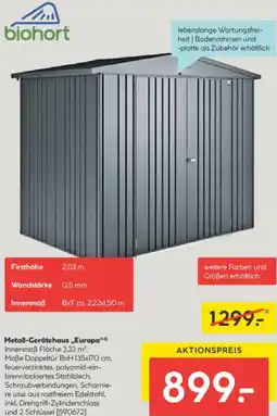 Hellweg Metall-Gerätehaus Europa Angebot