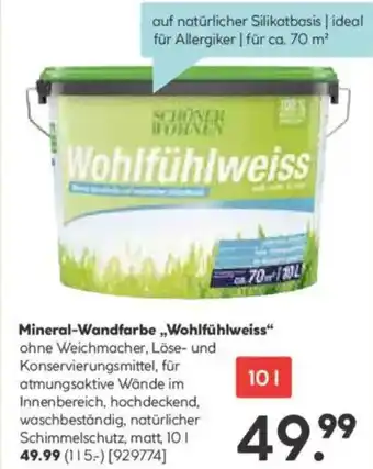 Hellweg Mineral-Wandfarbe Wohlfühlweiss Angebot