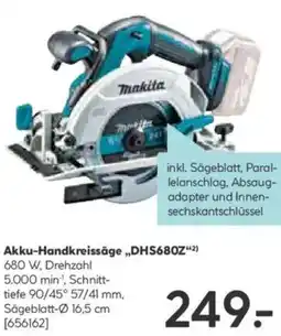 Hellweg Akku-Handkreissäge DHS680Z Angebot