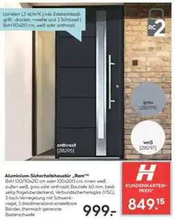 Hellweg Aluminium-Sicherheitshaustür Rom Angebot