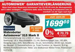 Let's Do It Baumarkt Mähroboter Automower® 315 Mark II Angebot