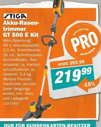 Let's Do It Baumarkt Akku-Rasen- trimmer GT 500 E Kit Angebot