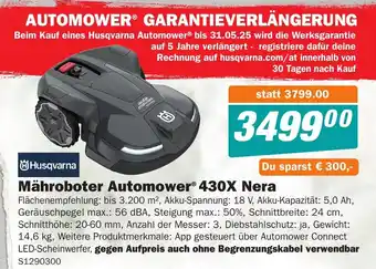 Let's Do It Baumarkt Mähroboter Automower® 430X Nera Angebot