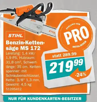 Let's Do It Baumarkt Benzin-Ketten- säge MS 172 Angebot