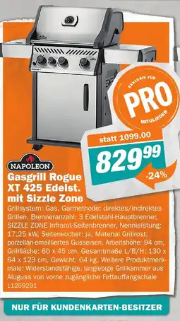 Let's Do It Baumarkt Gasgrill Rogue XT 425 Edelst. mit Sizzle Zone Angebot