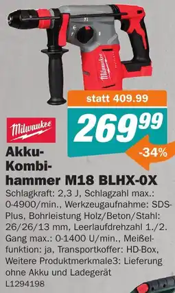 Let's Do It Baumarkt Akku- Kombi- hammer M18 BLHX-OX Angebot