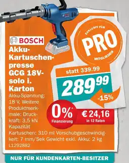 Let's Do It Baumarkt Akku- Kartuschen- presse GCG 18V- solo i. Karton Angebot