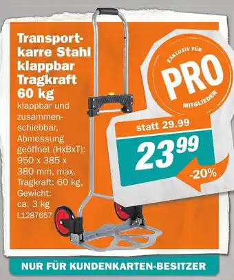 Let's Do It Baumarkt Transport- karre Stahl klappbar Tragkraft Angebot