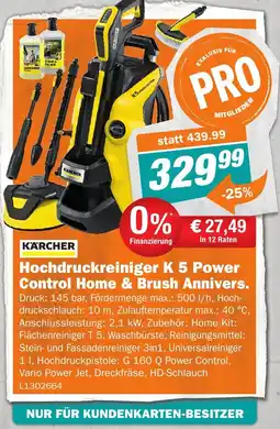 Let's Do It Baumarkt Hochdruckreiniger K 5 Power Control Home & Brush Annivers. Angebot