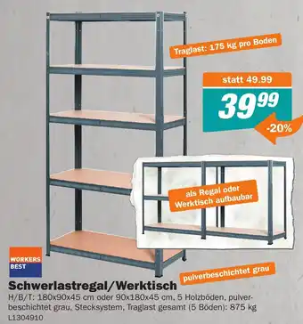 Let's Do It Baumarkt Schwerlastregal/Werktisch Angebot