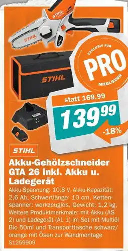 Let's Do It Baumarkt Akku-Gehölzschneider GTA 26 inkl. Akku u. Ladegerät Angebot