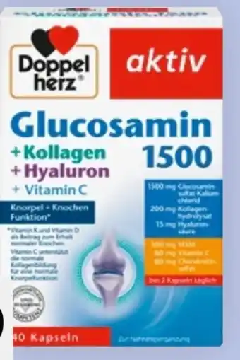 Bipa Doppelherz Glucosamin 1500 Kollagen + Hyaluron Kapseln Angebot