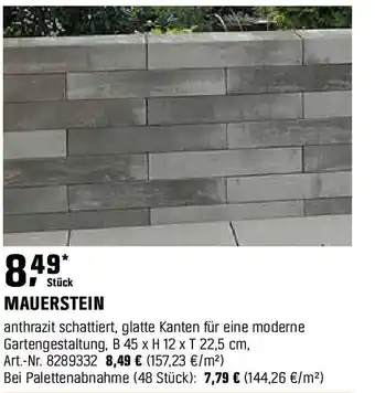 OBI Mauerstein Angebot