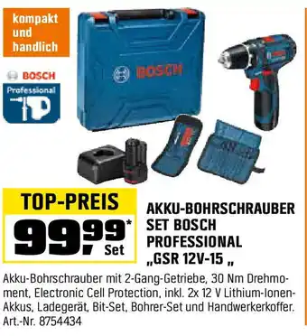 OBI Akku-bohrschrauber set bosch professional ,,gsr 12v-15 Angebot