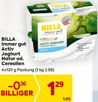 Billa Activ Joghurt Natur od. Cerealien Angebot