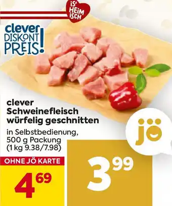 Billa Schweinefleisch würfelig Angebot