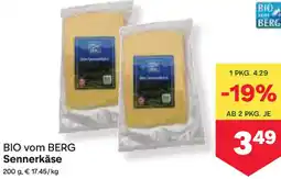 MPreis BIO vom BERG Sennerkäse Angebot