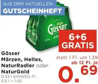 Unimarkt Gösser Märzen, Helles, NaturRadler oder NaturGold Angebot