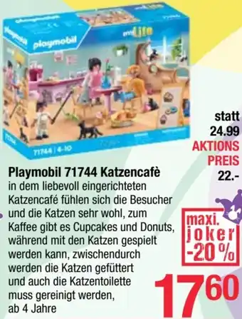 Maximarkt Playmobil Katzencafè Angebot