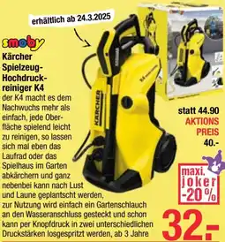 Maximarkt Kärcher Spielzeug- Hochdruck- reiniger K4 Angebot