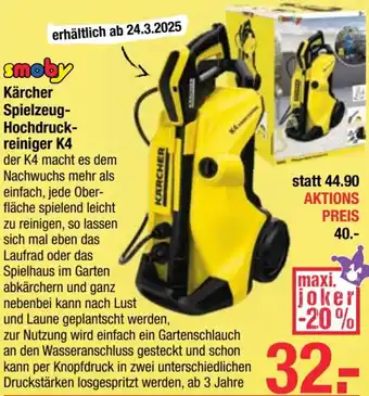 Maximarkt Kärcher Spielzeug- Hochdruck- reiniger K4 Angebot