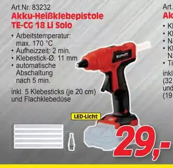 Zgonc Akku-heißklebepistole te-cg 18 li solo Angebot