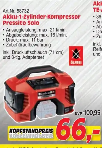 Zgonc Akku-1-zylinder-kompressor pressito solo Angebot