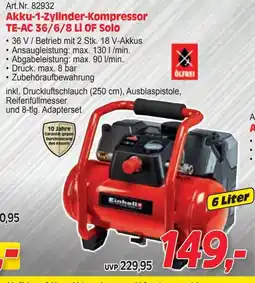 Zgonc Akku-1-zylinder-kompressor te-ac 36/6/8 li of solo Angebot