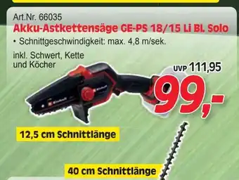 Zgonc Akku-astkettensäge ge-ps 18/15 li bl solo Angebot