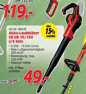 Zgonc Akku-laubbläser ge-ub 18/250 Angebot