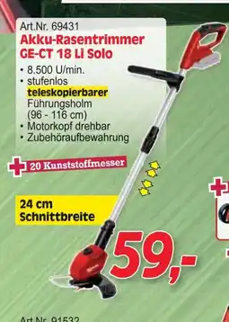 Zgonc Akku-rasentrimmer ge-ct 18 li solo Angebot