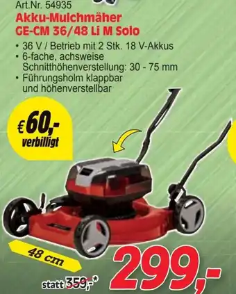 Zgonc Akku-mulchmäher ge-cm 36/48 li m solo Angebot