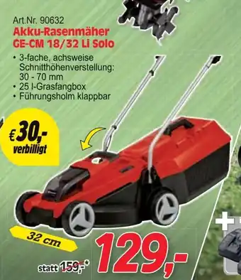 Zgonc Akku-rasenmäher ge-cm 18/32 li solo Angebot