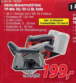 Zgonc Akku-mauernutfräse tp-ma 36/30 li bl solo Angebot