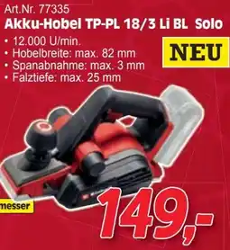 Zgonc Akku-hobel tp-pl 18/3 li bl solo Angebot