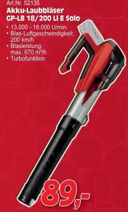 Zgonc Akku-laubbläser gp-lb 18/200 li e solo Angebot