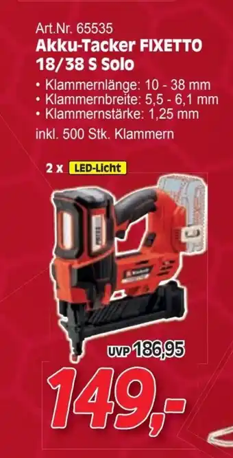 Zgonc Akku-tacker fixetto 18/38 s solo Angebot