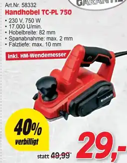 Zgonc Handhobel tc-pl 750 Angebot