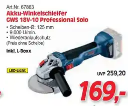 Zgonc Akku-winkelschleifer gws 18v-10 professional solo Angebot