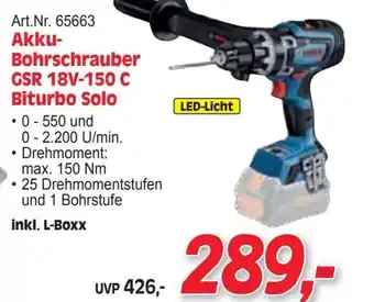 Zgonc Akku- bohrschrauber gsr 18v-150 c biturbo solo Angebot