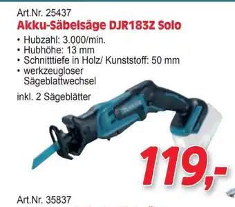 Zgonc Akku-säbelsäge djr183z solo Angebot