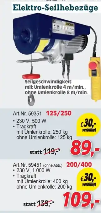 Zgonc Elektro-seilhebezüge Angebot