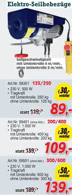 Zgonc Elektro-seilhebezüge Angebot