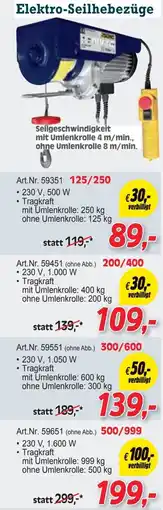 Zgonc Elektro-seilhebezüge Angebot