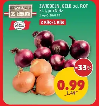 PENNY Zwiebeln, gelb od. rot Angebot