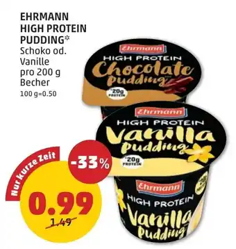 PENNY Ehrmann high protein pudding Angebot