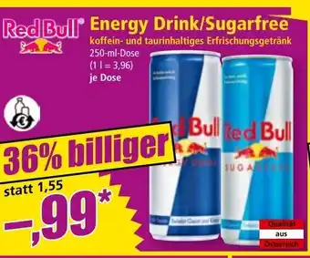 Norma Red bull energy drink/sugarfree Angebot