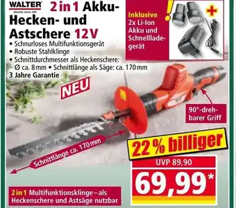 Norma 2 in 1 akku- hecken- und astschere 12v Angebot